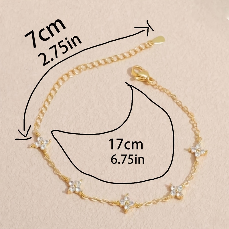 Copper Inlaid Zirconia Star Element Anklet